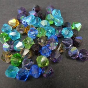 Facetterede glas bicones, løse
