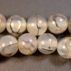 Agat, krakelerede lys grå 10mm