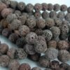 Brune, uvoksede lavaperler 12 mm