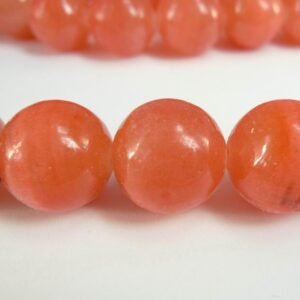 Mottle jade, koralfarvede 18 mm