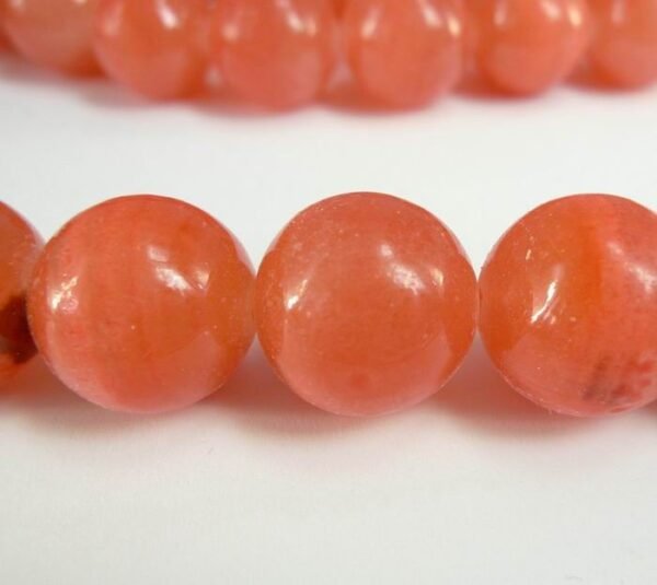 Mottle jade, koralfarvede 18 mm