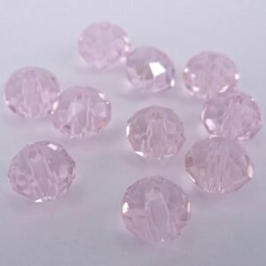 Facetterede krystalrondeller 4x6mm Lys rosa