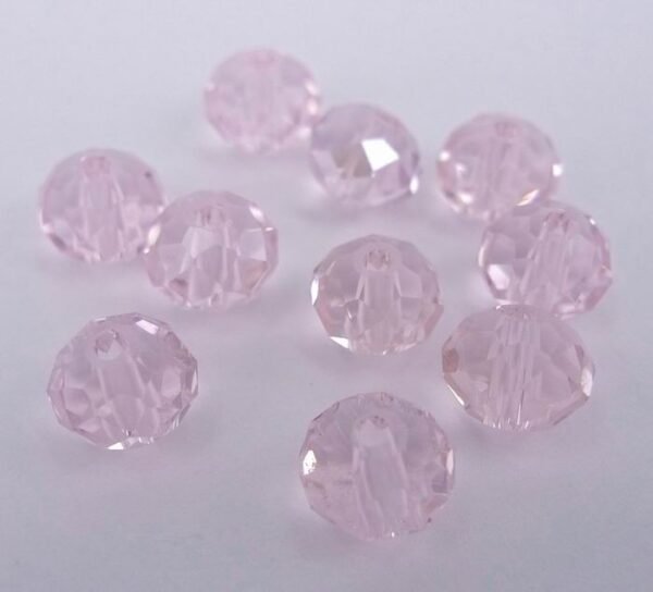 Facetterede krystalrondeller 4x6mm Lys rosa