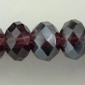 10stk Facetterede krystalrondeller 4x6mm Granat