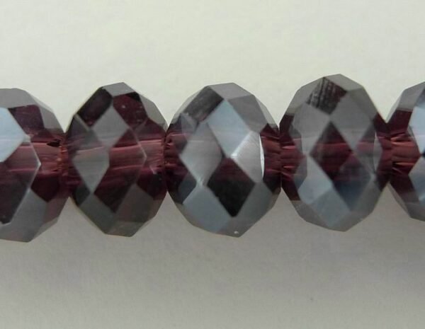 10stk Facetterede krystalrondeller 4x6mm Granat