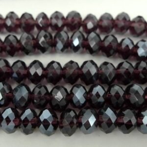 10stk Facetterede krystalrondeller 4x6mm Granat