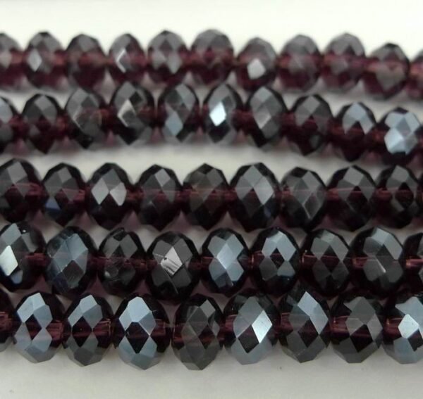 10stk Facetterede krystalrondeller 4x6mm Granat