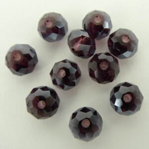 10stk Facetterede krystalrondeller 4x6mm Granat