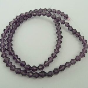 Bikoniske glasperler facet, lilla 4mm.