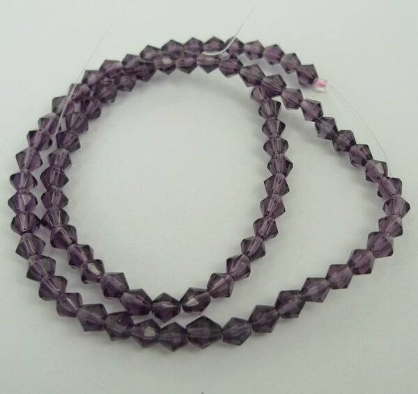 Bikoniske glasperler facet, lilla 4mm.