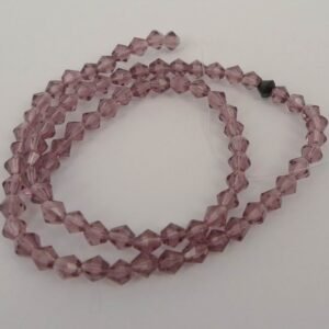 Bikoniske glasperler facet, gammelrosa 4mm.