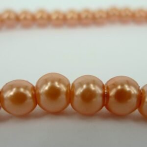 Coatede glasperler, peach 6mm