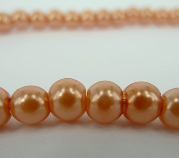 Coatede glasperler, peach 6mm