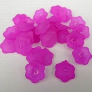 11mm hot pink blomster i acryl(25stk)