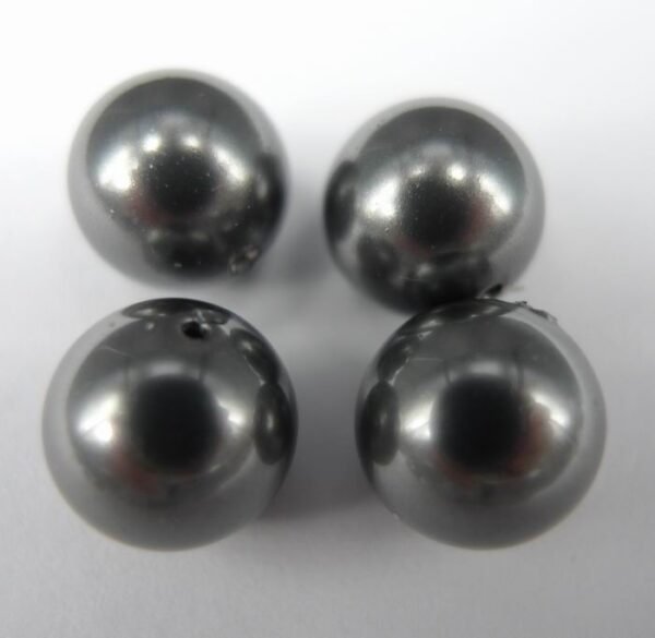 Swarovski perler, dark grey 8mm(4stk)