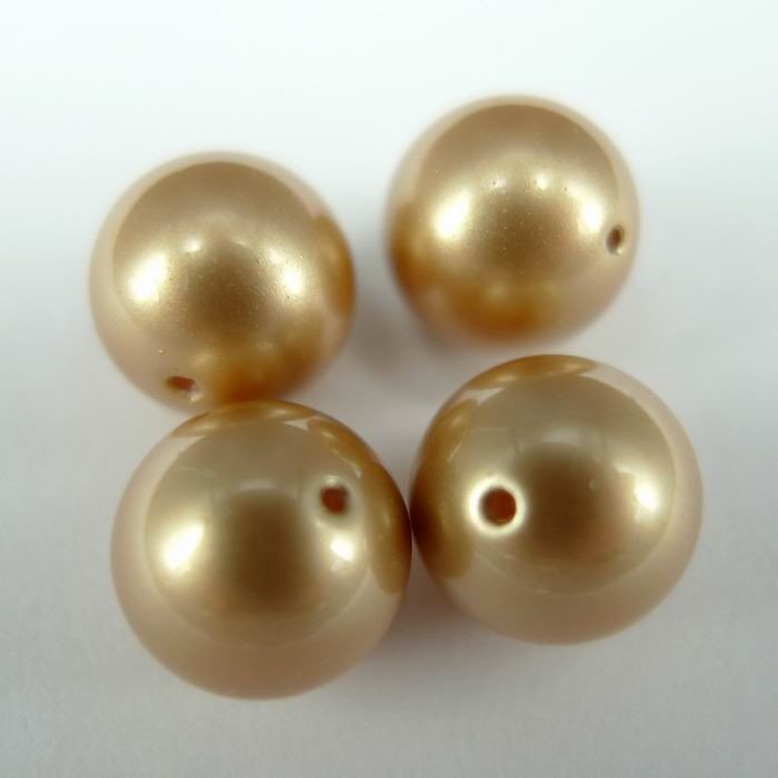 Swarovski perler, vintage gold 8mm(4stk)