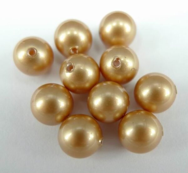 Swarovski perler, vintage gold 6mm(10stk)