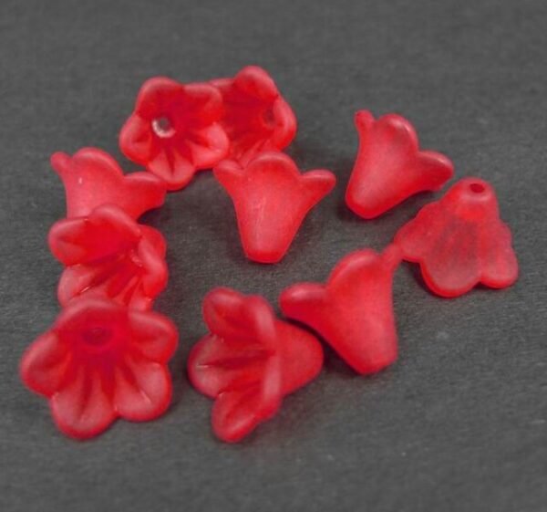 11x14mm blomster, røde(10stk)