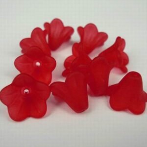 11x14mm blomster, røde(10stk)