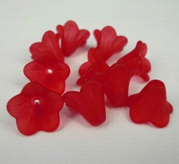 11x14mm blomster, røde(10stk)