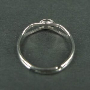 Platinfarvet Fingerring med 6mm plade(1stk)