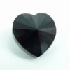 Swarovski hjerte, sort - sideboret(1stk)