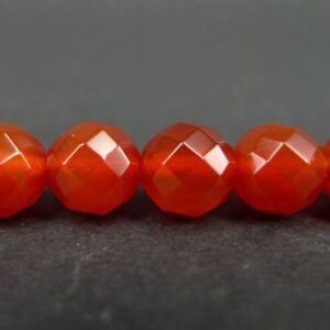 Facetteret karneol 10mm