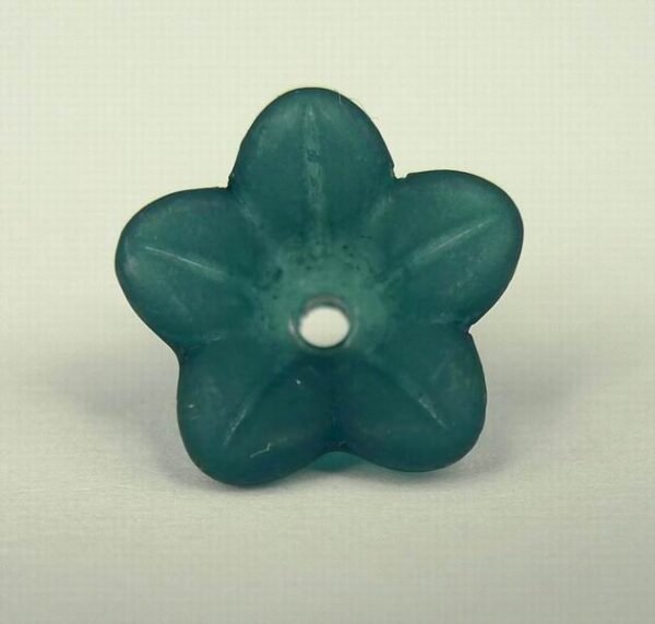 6x12mm blomster, Petrol(20stk)
