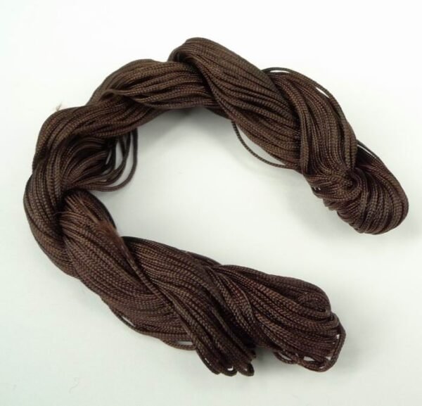 Nylon snøre mørkebrun, 1,2 mm. (pris pr. bundt) (knyttesnor)