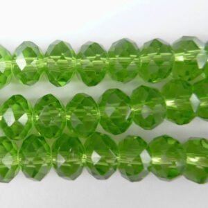 Peridotgrønne glasrondeller 4x6mm