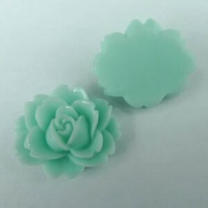 16x18mm Lys aqua resin blomster(8stk)