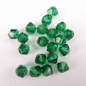 20stk Green bicone glasperler 4mm.