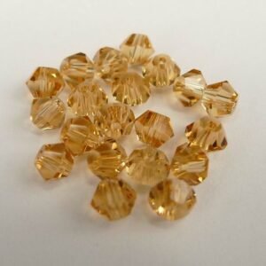 20stk Honey gold bicone glasperler 4mm.