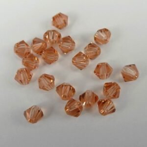 20stk Cantaloupe bicone glasperler 4mm.