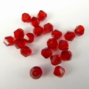 20stk Red bicone glasperler 4mm.