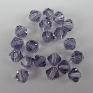 20stk Light Purple bicone glasperler 4mm.