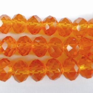 Klar orange glasrondeller 4x6mm