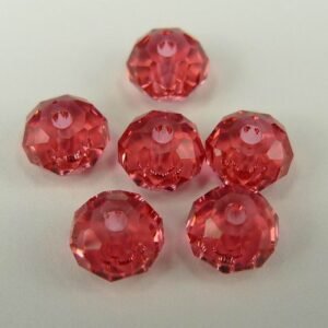 Swarovski facet rondeller, padparadscha 6x4mm