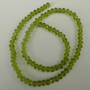 3x4mm Peridotgrønne glasrondeller