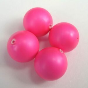 Swarovski perler, neon pink 4mm(15stk)