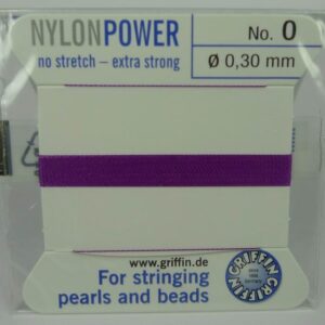 Purple Perletråd med nål, 0,3mm