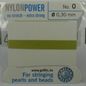 Vissengrøn Perletråd med nål, 0,3mm