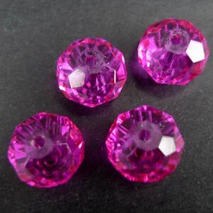 Pink krystalglasrondeller 8x12mm(10stk)