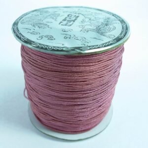 Nylon snøre grålig rosa, ca. 0,8mm.(pris pr. rulle)