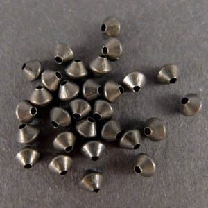 Mørkegrå bicone perler 3mm (100stk)