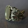 Antik bronzefv. ring med fatning 10x14mm
