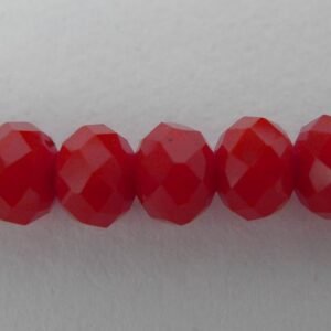 Ugennemsigtige Røde glasrondeller 4x6mm