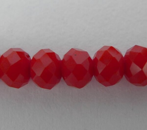 Ugennemsigtige Røde glasrondeller 4x6mm