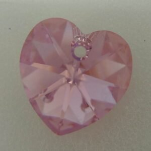 Swarovski hjerte, Light rose AB 14mm(1stk)