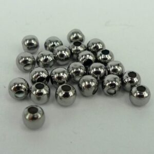 *Runde Grå perler 4mm(100stk)